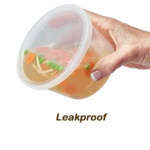 16oz Microwaveable PP Leak-resistant Deli Container W/ Lid
