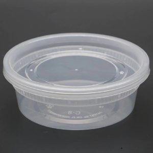 8oz Microwaveable PP Leak-resistant Deli Container W/ Lid
