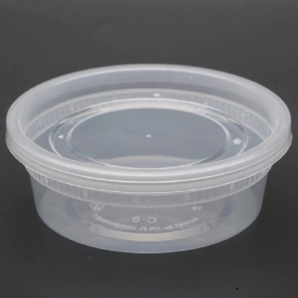 8oz Microwaveable PP Leak-resistant Deli Container W/ Lid