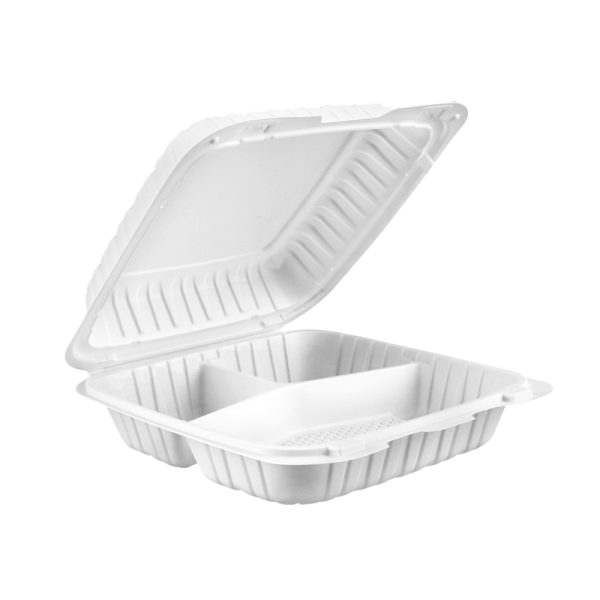 EP93 | 3 Compartment Microwavable PP Square Clamshell Container