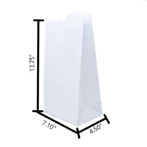 White Kraft Bag Without Handle - 7.10 x 4.5 x 13.75