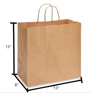 Brown Kraft Paper Bag - 13 X 8 X 13"
