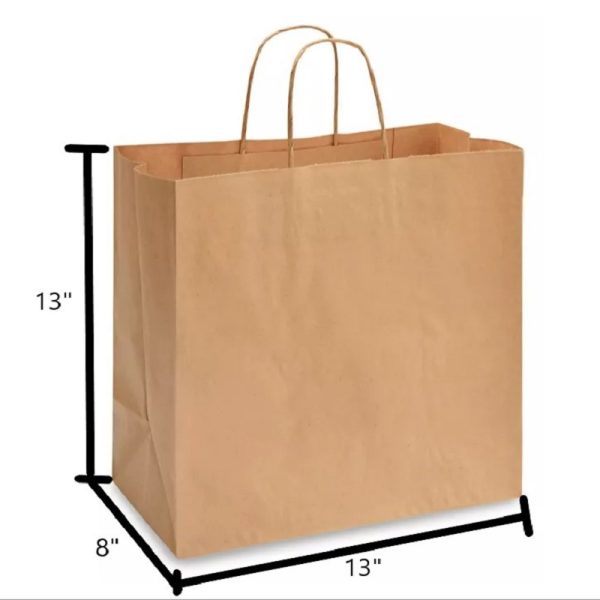 Brown Kraft Paper Bag - 13 X 8 X 13"